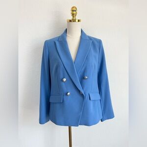 Talbots Blue Tailored Strech Double-Breasted Blazer Women’s Size 8P